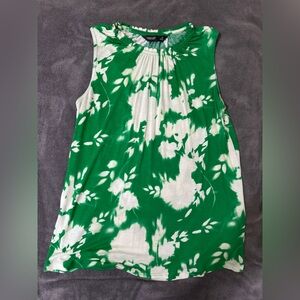 Simply Vera Vera Wang Green and White Floral Tie-Dye Tank